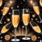 Champagne celebration, festive party, elegant luxury retro vintage art deco style illustration