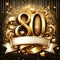 Champagne Cheers to 80 Years: Festive Birthday with Copyspace