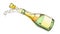 Champagne Festive Drink Glass Bottle Color Vector