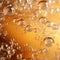Champagne fizz bubbles soars over a golden background. AI Generated