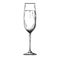 Champagne flute isolated on white background.