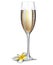 Champagne glass and frangipani flover