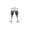 Champagne glass icon. Party drink silhouette.