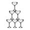 Champagne glass pyramid tower engraving vector