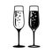 Champagne glass vector icon.