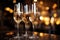 champagne glasses filled with bubbly liquid, close-up