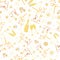 Champagne icons business opening vector seamless pattern background. Text, fizzing bubbles, glasses,bottles white gold