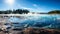 Champagne Lake hot pool at Waiotapu while the sun shines