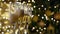 Champagne poured in flutes light background, new year christmas tree background