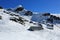 Champagny, Winter landscape in the ski resort of La Plagne, France