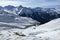 Champagny, Winter landscape in the ski resort of La Plagne, France