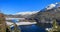 Champferer Lake in winter from high view to St. Moritz