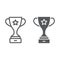 Champion cup award line and glyph icon