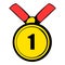 Champion gold medal icon, icon cartoon