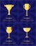 Champion Golden Trophy Cup Vector Illustration