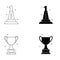 Champion icon vector set. Four line illustration sign with number one. winner symbol. leader logo.