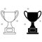 Champion icon vector set. Four line illustration sign with number one. winner symbol. leader logo.