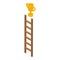 Champion ladder icon isometric . Work education