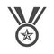 Champion medal with star and ribbon icon