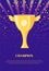 Champion Prize Cup with Wings Poster Confetti