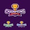 Champion sports league logo emblem badge graphic with trophy