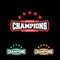 Champion sports league logo emblem badge graphic typography