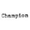 CHAMPION stamp on white background