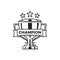 Champion Trophy with Stars Monochrome Logotype