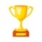 Champion Winners trophy icon. The golden cup flat vector illustration, symbol of victory