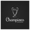 Champions cup logo on black background design