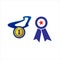 champions medal icon design champion logo design vector