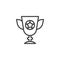 Champions trophy cup line icon