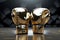 Championship Glory Gold and silver boxing gloves