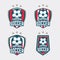 Championship Soccer Logo or Football Club Sign Badge Set.