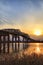 Champlain bridge and a sunset