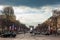 Champs Elysees and the Triumphal Arch in a cold winter day in Paris