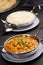 Chana Masala, Chickpeas in a Spicy Curry Sauce, with Rice