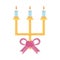 Chandelier with candles wedding pink bow icon