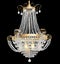 Chandelier with crystal pendants on the black
