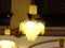 Chandelier glass light hanging wooden ceiling