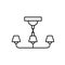 Chandelier icon element of furniture icon for mobile concept and web apps. Thin line chandelier icon can be used for web and