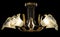 Chandelier for interior of the living room or kitchen. Bronze Chandelier isolated on black background.