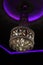 Chandelier light in the dark with a purple led lighting