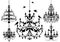 Chandelier set, vector