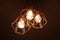Chandelier with three light bulbs