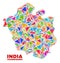 Chandigarh City Map - Mosaic of Color Triangles