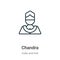 Chandra outline vector icon. Thin line black chandra icon, flat vector simple element illustration from editable india concept