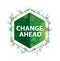 Change Ahead floral plants pattern green hexagon button