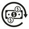 Change cash currency icon simple vector. Money payment