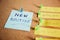Change Concept. Managing New Routine from Old to New Habits by Sticky Note on Cork Board
